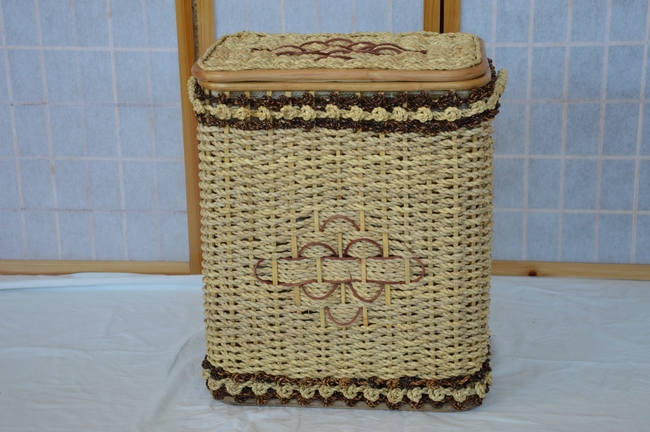 26-0002/1 BAULE PORTA BIANCHERIA RATTAN VIMINI CM 60X33X34 H